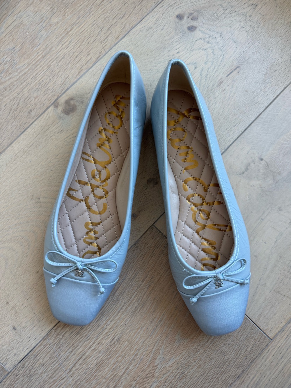 Sam Edelman Light Blue Leather Ballet Flats